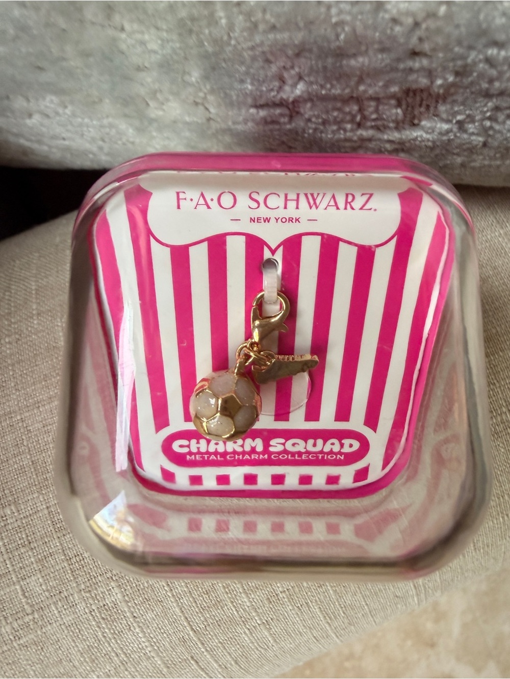 FAO Schwarz Charm Squad soccer ball metal charm | New in Box